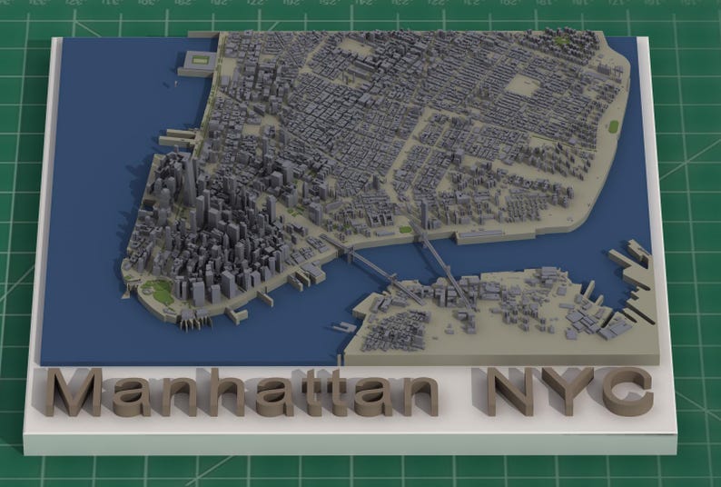 Manhattan New York City 3D Print Wall Art Model Kit - Etsy UK