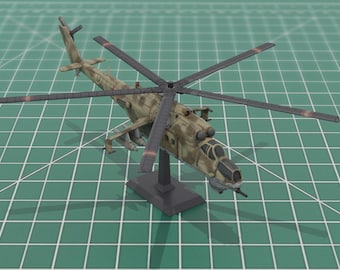 Mil Mi-24 HIND-D/E Helicopter Gunship 3D Print STL File Wargame Miniature