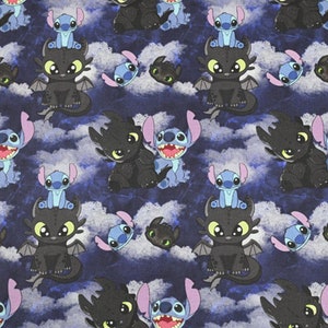 How To Train Your Dragon Fabric - Toothless Fabric- Cartoon Fabric - 100% Cotton Fabric - Quilting Fabric - By The Half Yard