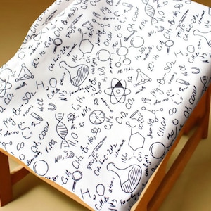 Chemistry Fabric - Cartoon Twill Fabric - Fine Canvas Fabric - Quilting Fabric - By The Half Yard