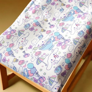 Sanrio Cinnamoroll Fabric - Cartoon Twill Fabric - Fine Canvas Fabric - Quilting Fabric - By The Half Yard