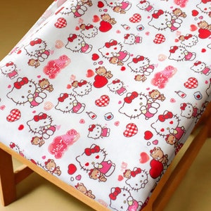 Hello Kitty Fabric - Cartoon Twill Fabric - Fine Canvas Fabric - Quilting Fabric - By The Half Yard