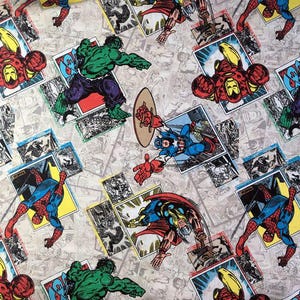 Marvel Fabric- Superhero Fabric - Cartoon Fabric - 100% Cotton Fabric - Quilting Fabric - By The Half Yard