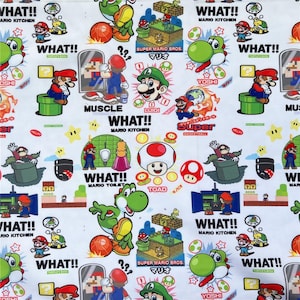 Tkanina Super Mario-tkanina z kreskówek-100% tkanina bawełniana-tkanina do pikowania-przez pół jarda