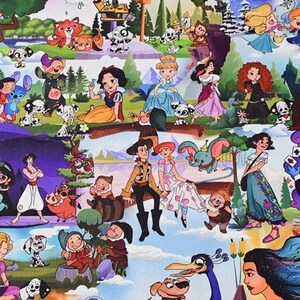 Disney Character Fabric - Princess Toy Story Encanto Fabric - Cartoon Fabric - 100% Cotton Fabric - Quilting Fabric - By The Half Yard
