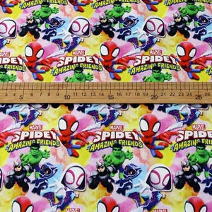 Spider-Man avenger Fabric - Cartoon Fabric - 100% Cotton Fabric - Quilting Fabric - By The Half Yard