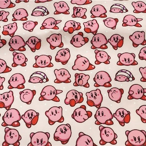 Kirby Fabric - Cartoon Twill Fabric - Fine Canvas Fabric - Quilting Fabric - By The Half Yard