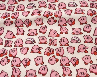 Kirby Fabric - Cartoon Twill Fabric - Fine Canvas Fabric - Quilting Fabric - By The Half Yard