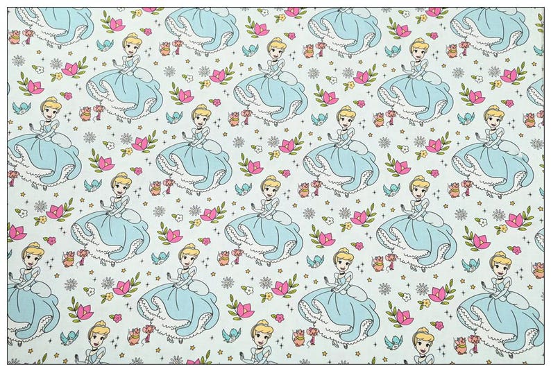 Cinderella Disney Princess Fabric - Cartoon Fabric - 100% Cotton ...