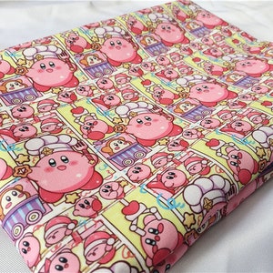 Kirby Fabric - Cartoon Twill Fabric - Fine Canvas Fabric - Quilting Fabric - By The Half Yard