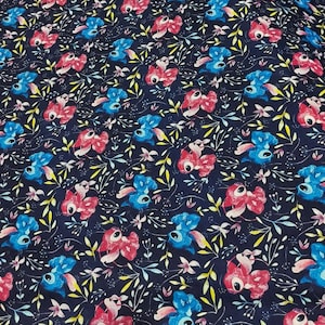Lilo & Stitch Fabric - Blue Koala Fabric- Cartoon Fabric - 100% Cotton Fabric - Quilting Fabric - By The Half Yard