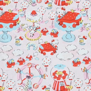 Hello Kitty Fabric - Cat Lucky Kitty Fabric - Cartoon Fabric - 100% Cotton Fabric - Quilting Fabric - By The Half Yard