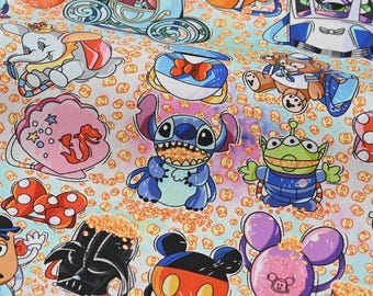 Disney Pixar Characters Fabric - Cartoon Fabric - 100% Cotton Fabric - Quilting Fabric - Sold by The 1/2 Yard
