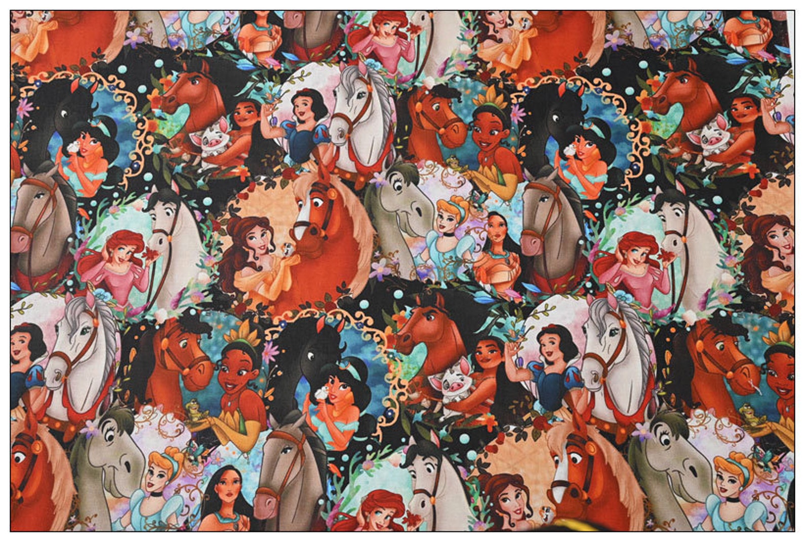 Disney Princess Fabric - Princess Fabric - Cartoon Fabric - 100% Cotton ...