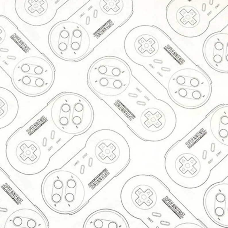 Nintendo Repeating Pattern Video Game Controller Fabric - Cartoon Fabric - 100% Cotton Fabric ...