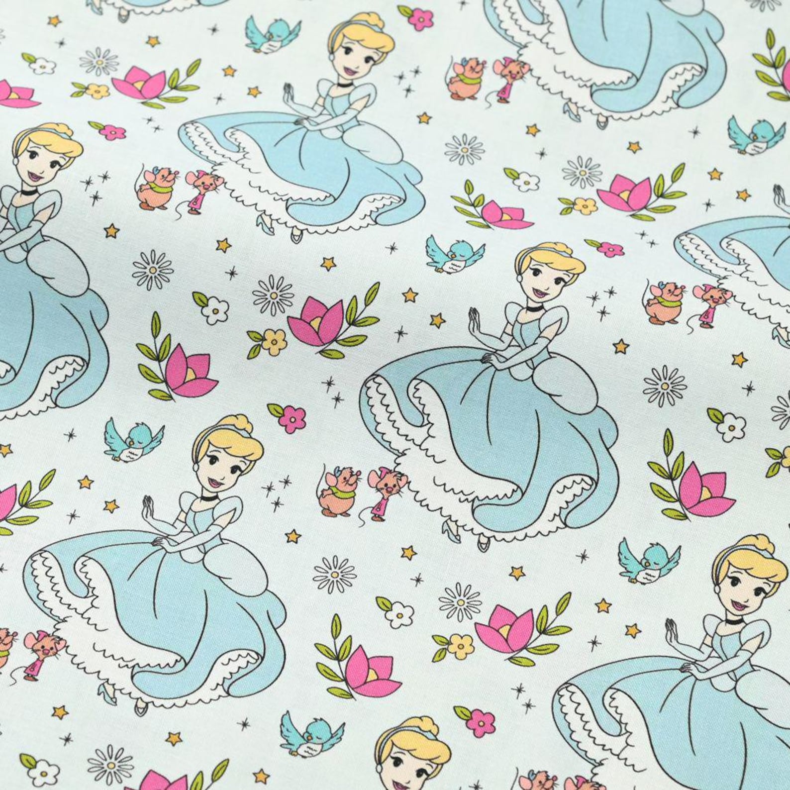 Princess Material Cinderella Disney Princess Fabric - Cartoon Fabric - 100% Cotton ...