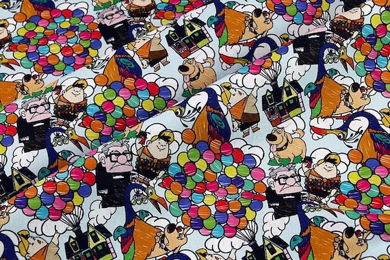 Cartoon Character Balloon Print Fabric Disney Character Balloons Tumbler Cut Cotton Lycra Fabric 9L  main image 3