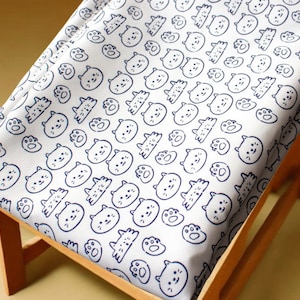 Cat Fabric - Cartoon Twill Fabric - Fine Canvas Fabric - Quilting Fabric - By The Half Yard