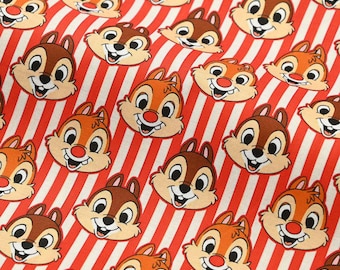 Chip n Dale Disney Fabric - Cartoon Fabric - 100% Cotton - Quilting Fabric - Sold by The 1/2 Yard