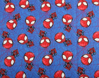 Spider-Man avenger Fabric - Cartoon Fabric - 100% Cotton Fabric - Quilting Fabric - By The Half Yard