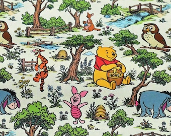Winnie The Pooh Fabric - 100% Cotton Fabric - Quilting Fabric - By The Half Yard