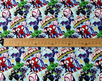 Spider-Man avenger Fabric - Cartoon Fabric - 100% Cotton Fabric - Quilting Fabric - By The Half Yard