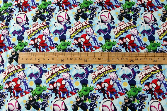 Spider-Man avenger Fabric - Cartoon Fabric - 100% Cotton Fabric - Quilting Fabric - By The Half Yard