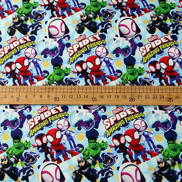 Spider-Man avenger Fabric - Cartoon Fabric - 100% Cotton Fabric - Quilting Fabric - By The Half Yard
