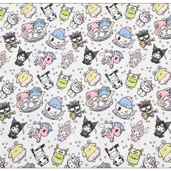 Sanrio My Melody Unicorn Kuromi Fabric - Japanese Anime Fabric- Cartoon Fabric - 100% Cotton Fabric - Quilting Fabric - By The Half Yard