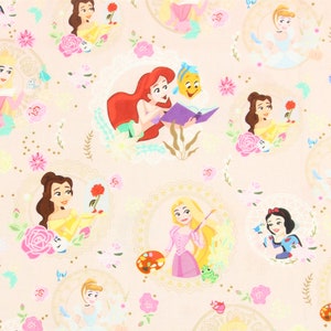 Tkanina Disney Princess-Królewna Śnieżka Kopciuszek Ariel tkanina-tkanina z kreskówek-100% tkanina bawełniana-tkanina pikowania-przez pół stoczni
