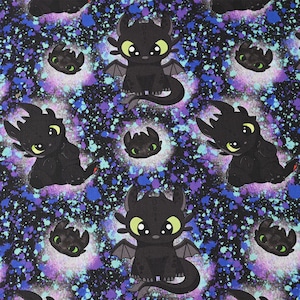 How To Train Your Dragon Fabric - Toothless Fabric- Cartoon Fabric - 100% Cotton Fabric - Quilting Fabric - By The Half Yard
