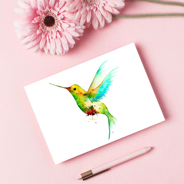 Postkarte KOLIBRI | Aquarell | DIN A6 | Hochglanz