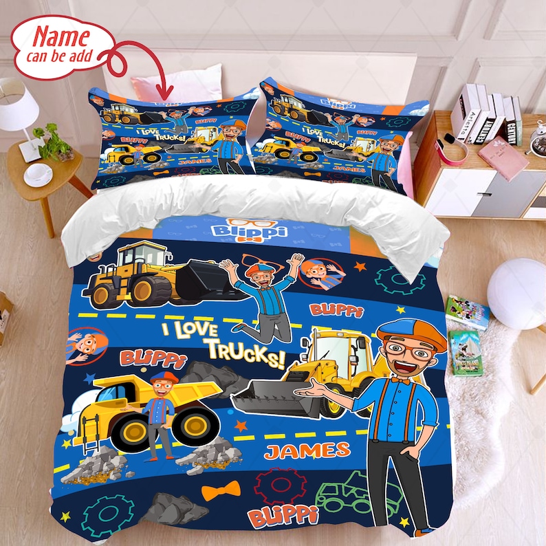 Personalized Blippi Bedding Set Blippi Birthday Family Party Etsy