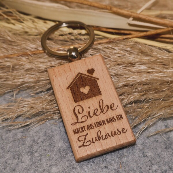 Schlüsselanhänger aus Holz * ZuHause *