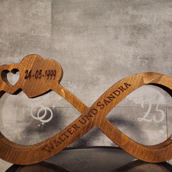 Unendlichkeitszeichen Infinity Endless Loop Jubiläum-Hochzeitsgeschenk Personalisiert/Infinity Sign Infinity Loop Anniversary/Wedding Gift