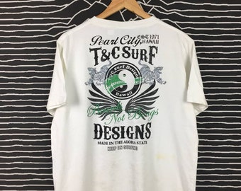 Vtg Distressed T&C Surf Designs Hawaii Keep On Surfing Tee / Surf Tee / Hip Hop 90s / Skates T Shirt / 90s Streetwear Tshirt Size XL