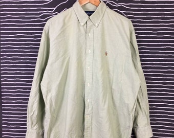 Vtg 90s Polo Ralph Lauren Small Pony Button Up Shirt / Hip Hop 90s / Lo Life T Shirt / 90s Streetwear T Shirt Size XXL