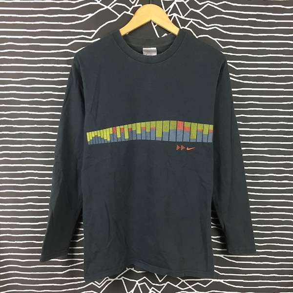 Vtg 00s Nike Swoosh Just Do It Equalizer Front Back Print Longsleeve Tee / Hip Hop 90s / Sportswear T Shirt / 90s Streetwear T Shirt Size M