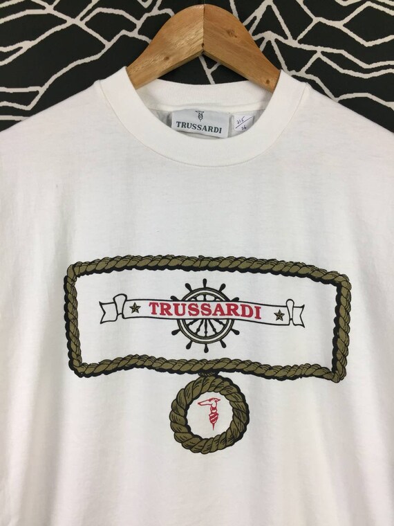 Vtg 90s Trussardi Big Logo Rare Design Luxury Mad… - image 4