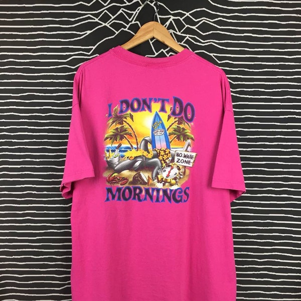 Vtg Y2K Ron Jon Surf Shop i Don't Do Mornings Tee / Surf Tee / Hip Hop 90s / Skates T Shirt / 90s Streetwear Tshirt Size XXL