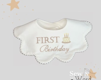 First Birthday Collar Baby Bib