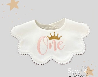 ONE First Birthday Collar Baby Bib