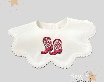 Western Boots Collar Baby Bib