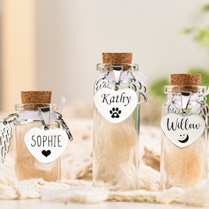Personalized Pet Memorial Urn,Custom Pet Fur Memorial Jar,Personalized Dog Rememberance Gift,Pet Keepsake Jar for Lock of Hair or Ashes
