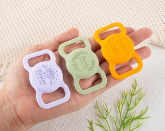 Pet Apple Air Tag Holder for Dog Collar Personalized Engraved Airtag Case Silicone Pet Collar Holder AirTag Dog Collar Cover Dog Tag Collar