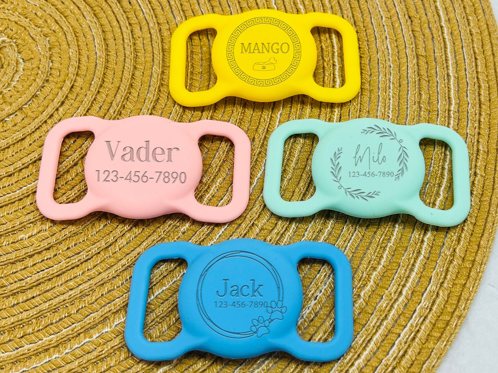 Pet Apple Air Tag Holder for Dog Collar Personalized Engraved Etsy