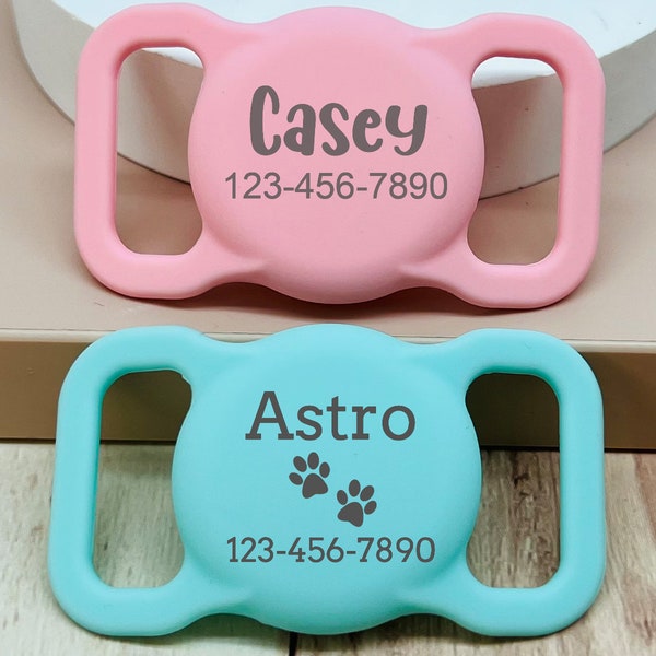 AirTag Pet Collar Holder,Dog Collar Air Tag Case,Dog Name Tag,Custom Air Tag Case,Silicone Air Tag Case,Animal Collar Tag,Pet Tag Collar