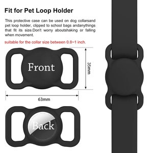 Pet Apple Air Tag Holder para Collar de perro Grabado personalizado AirTag Case Silicone Pet Collar Holder AirTag Dog Collar Cover Dog Tag Collar imagen 7