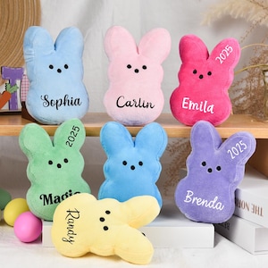 Personalized plush Bunny, Inspired Peep bunny, Personalized Peep, Easter Basket Stuffer, Easter Gift for kids, Gradient bunny