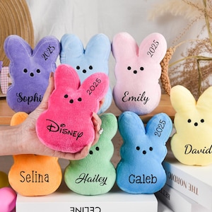 Easter Peeps Bunny Plush Toy,Personalized Peeps Bunnies,Mini Peeps Plush Doll,Easter basket,Baby Easter Gift,Plush Bunny,Custom Peeps Bunny
